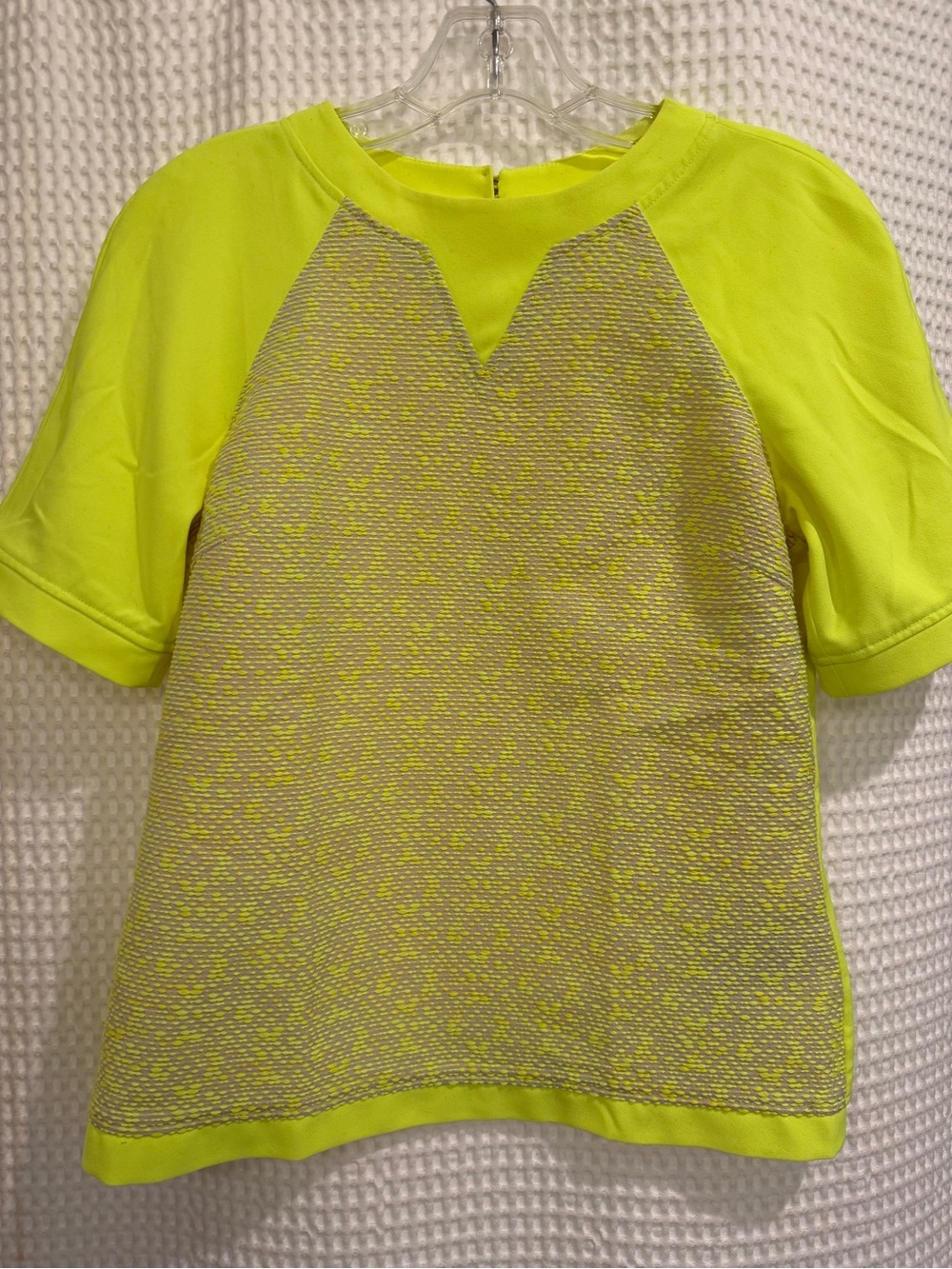 Ted Baker Neon Yellow Short Sleeve Textured Front Tee